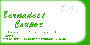 bernadett csupor business card